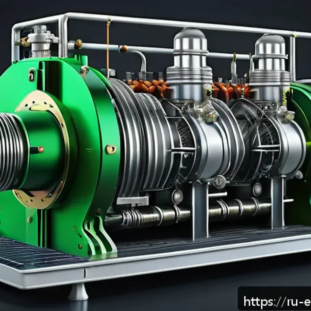 스털링 엔진 원리 - A detailed cross-sectional illustration of a Stirling engine showing the cyclic compression and expa...